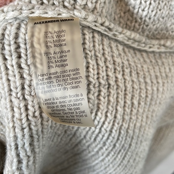 T by Alexander Wang size S grey crewneck wool sweater - Picture 4 of 4